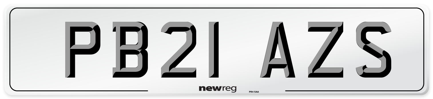 PB21 AZS Number Plate from New Reg